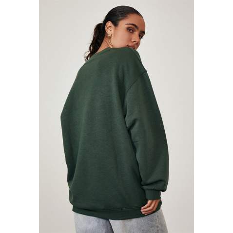 Mad Girls Printed Green Sweatshirt Mg1210 - Koyu yeşil