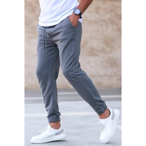 Madmext Men Plain Smoke Gray Sweatpants 5424 - Füme