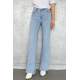 Women Ice Blue Bell Bottom Cut Jeans MG1518 - Buz mavisi