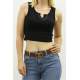 Mad Girls Black Crop Top MG362 - Siyah