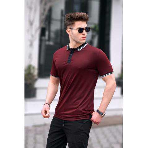 Men Maroon Basic Polo T-Shirt - Bordo