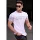 Madmext Men Printed White T-shirt 4988 - Beyaz