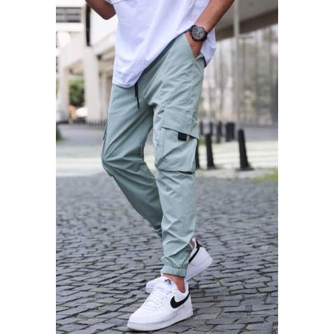 Men Almond Green Cargo Trousers 5461 - Çağla yeşili