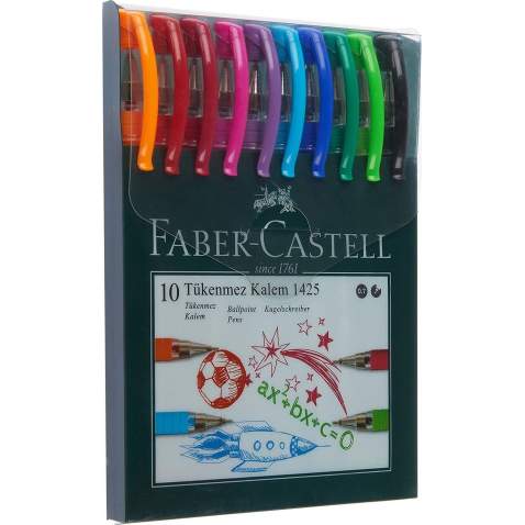 Faber Castell 1425 Tükenmez Kalem Ailesi 10'lu Poşet