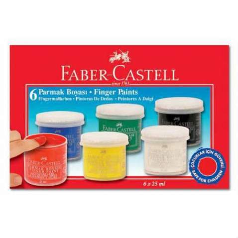 FABER CASTELL PARMAK BOYASI 25 ML. 6 RENK ÜCRETSİZ KARGO