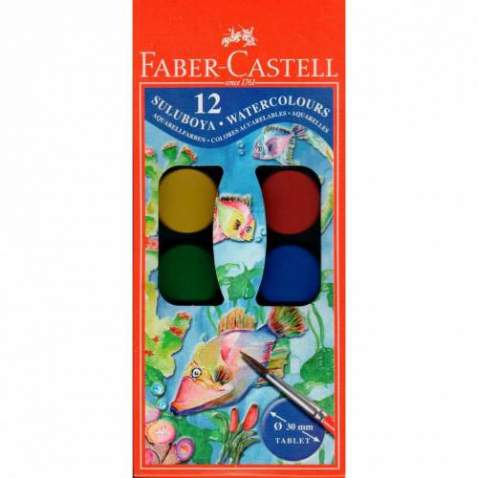 Faber Castell Sulu Boya Küçük Boy 12 Renk 125011 Ücretsiz Kargo