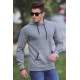 Madmext Grey Basic Hoodie 4160 - Gri