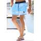 Blue Designed Swim Shorts 5788 - Mavi