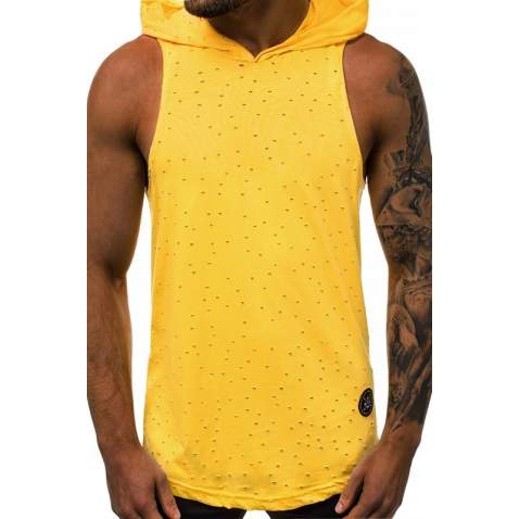 Sleeveless T-Shirt In Hooded Yellow 2893 - Sarı