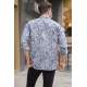 Navy Blue Jacquard Designed Plaid Shirt 5562 - Lacivert