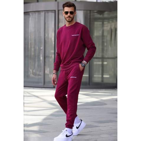 Madmext Men Maroon Tracksuit 5285 - Bordo