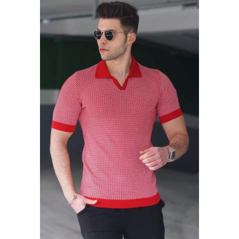 Madmext Men Red Polo T-shirt 5077 - Kırmızı