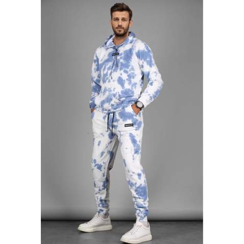 Madmext Blue Tie-Dye Men Tracksuit Set 4758 - Mavi