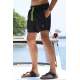 Madmext Men Striped Black Swim Shorts 2943 - Siyah