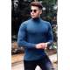 Madmext Indigo Turtleneck Men Jumper 9421 - İndigo