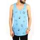 Madmext Printed Blue Tank Top 2329 - Mavi