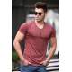 Madmext Men Basic Maroon T-shirt 4054 - Bordo