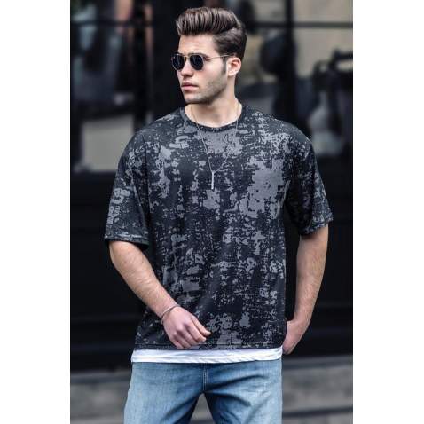 Madmext Men Printed Black T-shirt 4961