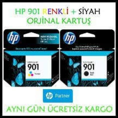 Hp 901 CC653A Siyah-CC656A Renkli Kartuş Orjinal