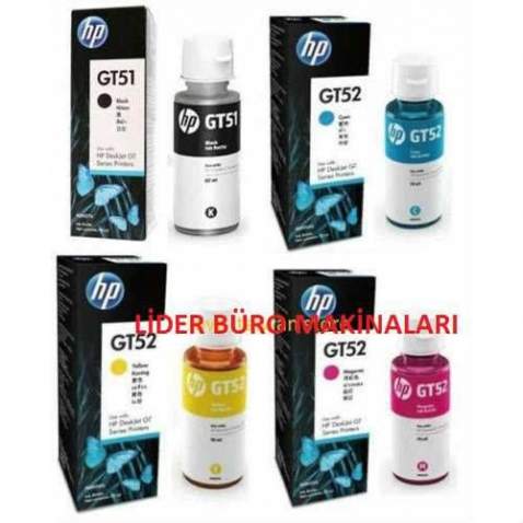 HP GT51, HP GT52 ORJİNAL KARTUŞ 4 LÜ SET ÜCRETSİZ KARGO