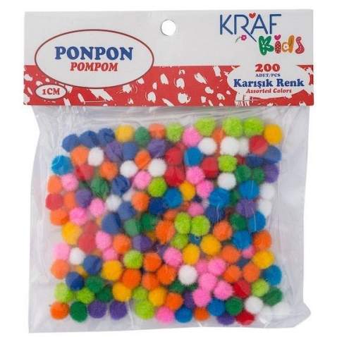 KRAF KİDS PONPON 1 CM 200 LÜ KK70 ÜCRETSİZ KARGO