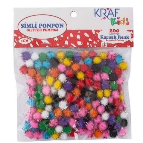 KRAF KİDS PONPON 1 CM SİMLİ 200 LÜ KK75 ÜCRETSİZ KARGO