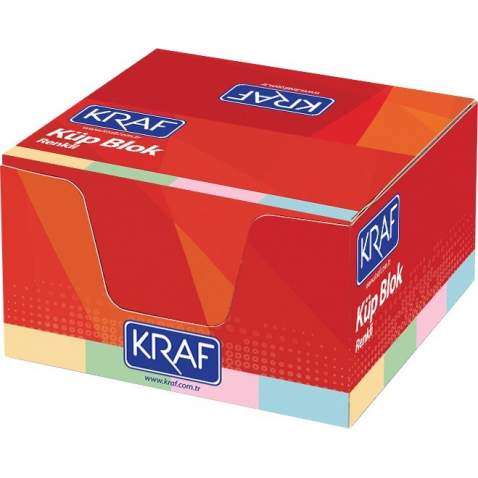 Kraf Küp Blok Renkli 8 x 8 cm 117G Ücretsiz Kargo