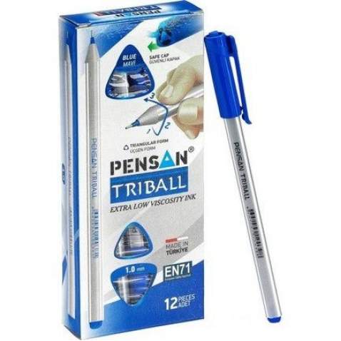 PENSAN TRIBALL TÜKENMEZ KALEM 1MM MAVİ 12'Lİ PAKET ÜCRETSİZ KARGO