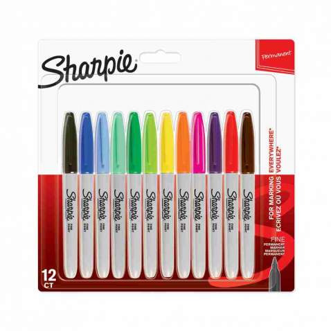 Sharpie Fine Permanent Markör 12'li Karışık Ücretsiz Kargo