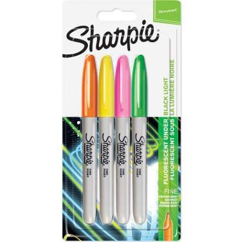 Sharpie Fine Permanent Markör Kalem Neon Renkler 4'lü