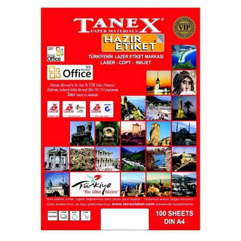 TANEX LAZER ETİKET - HAZIR ETİKET TÜM EBATLAR ÜCRETSİZ KARGO