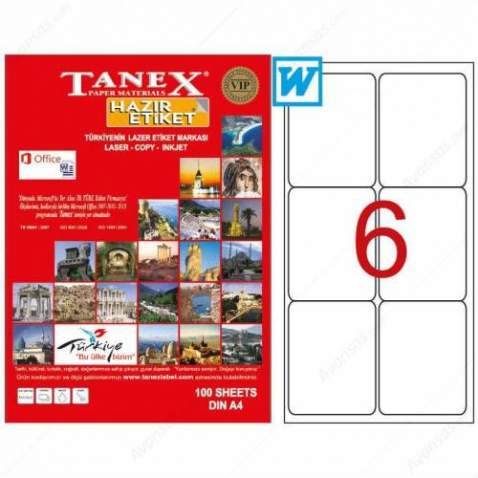 Tanex TW-2006 Beyaz Etiket 99.1 x 93.1 mm Ücretsiz Kargo