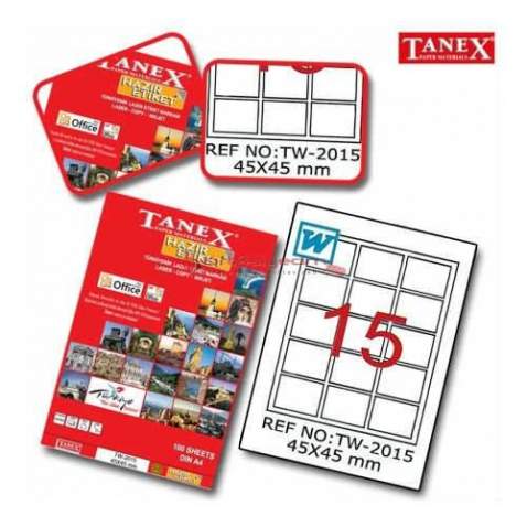 Tanex TW-2015 Etiket 45 x 45mm Ücretsiz Kargo