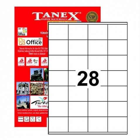 Tanex TW-2028 - 52,50x41 mm Laser Etiket 100 Adet Ücretsiz Kargo