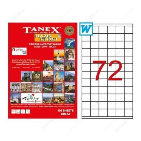 Tanex TW-2272 - 35 x 23,3 mm Laser Etiket 100 Adet Ücretsiz Kargo