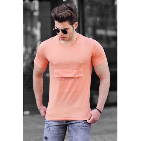 Madmext Orange T-shirt With Pocket for Men 4621 - Turuncu