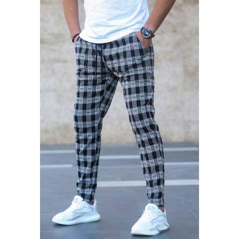 Madmext Men Gray Patterned Sweatpants 5435 - Gri