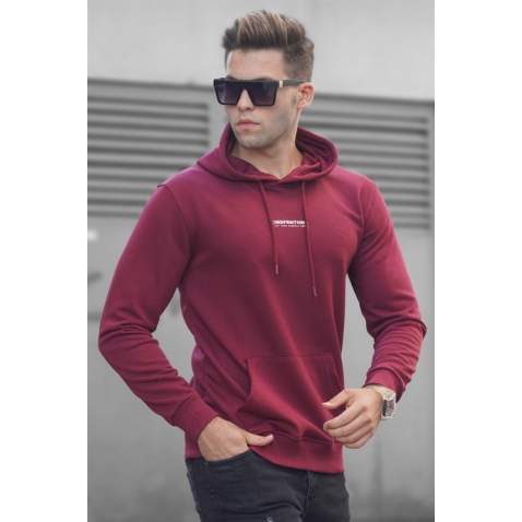 Madmext Men Printed Maroon Sweatshirt 5306 - Bordo