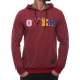 Burgundy Hooded Sweatshirt - Stripe Detailed 2788 - Bordo