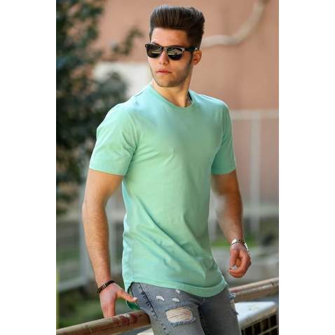 Madmext Green Basic T-shirt for Men 4500 - Yeşil