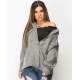 Mad Girls Oversize Gray Woolen Jacket Mg1199 - Gri