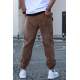 Men Brown Velvet Sweatpants 5466 - Kahverengi