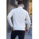 White Mock Turtleneck Knitwear Sweater 5969 - Kemik rengi