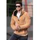 Madmext Hoodie Pelush Camel Sweatshirt 4397 - Camel