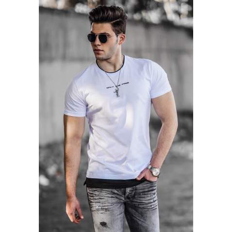 Madmext White Basic T-shirt for Men 4473 - Beyaz