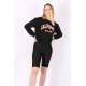 Mad Girls Black Crew-Neck Women Sweatshirt MG789 - Siyah