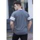 Men Printed Smoke Gray Oversize T-Shirt - Füme