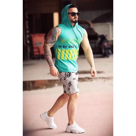 Madmext Men Mint Green Tank Top Hoodie 2858 - Mint yeşili