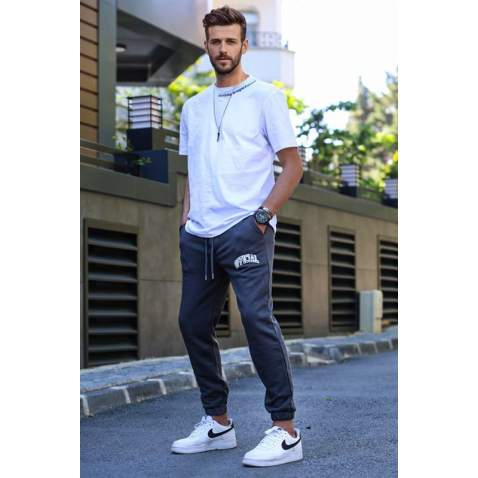 Men White Basic T-Shirt Tracksuit 5780 - Beyaz