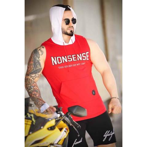 Sleeveless T-Shirt In Hooded Red 2882 - Kırmızı